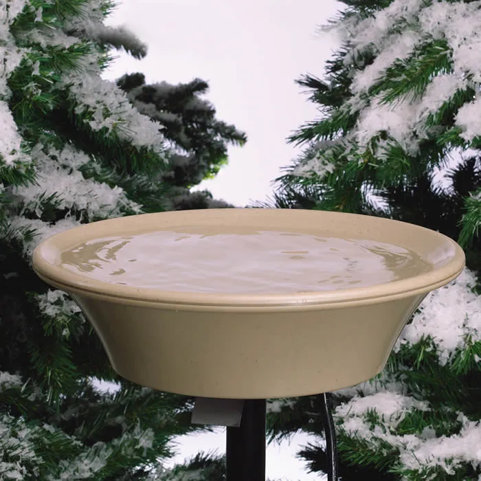 14" Heated Bird Bath with EZ-Tilt Deck and Pole Mount