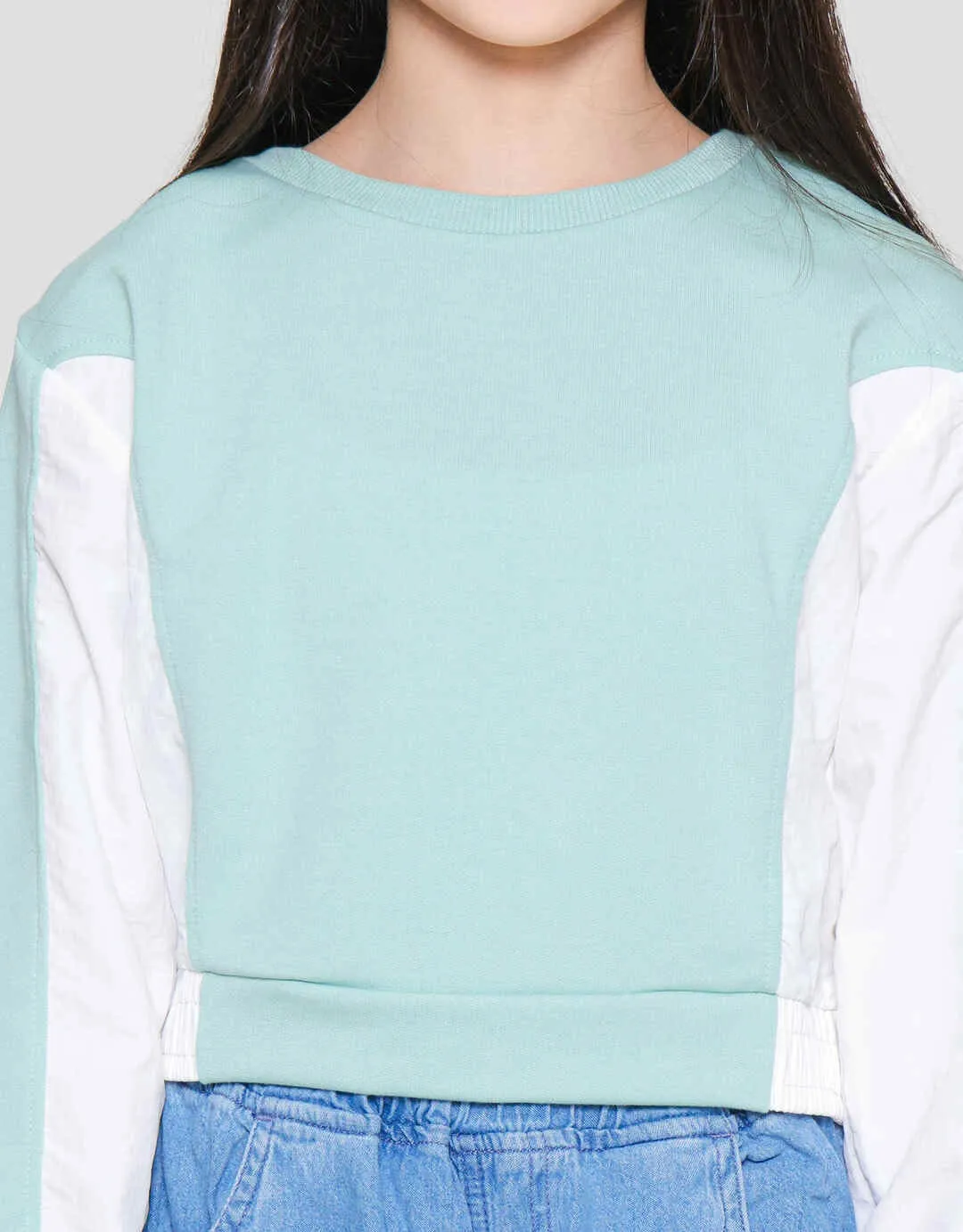 Aero Crop Komb Parasut Sweater Anak Perempuan