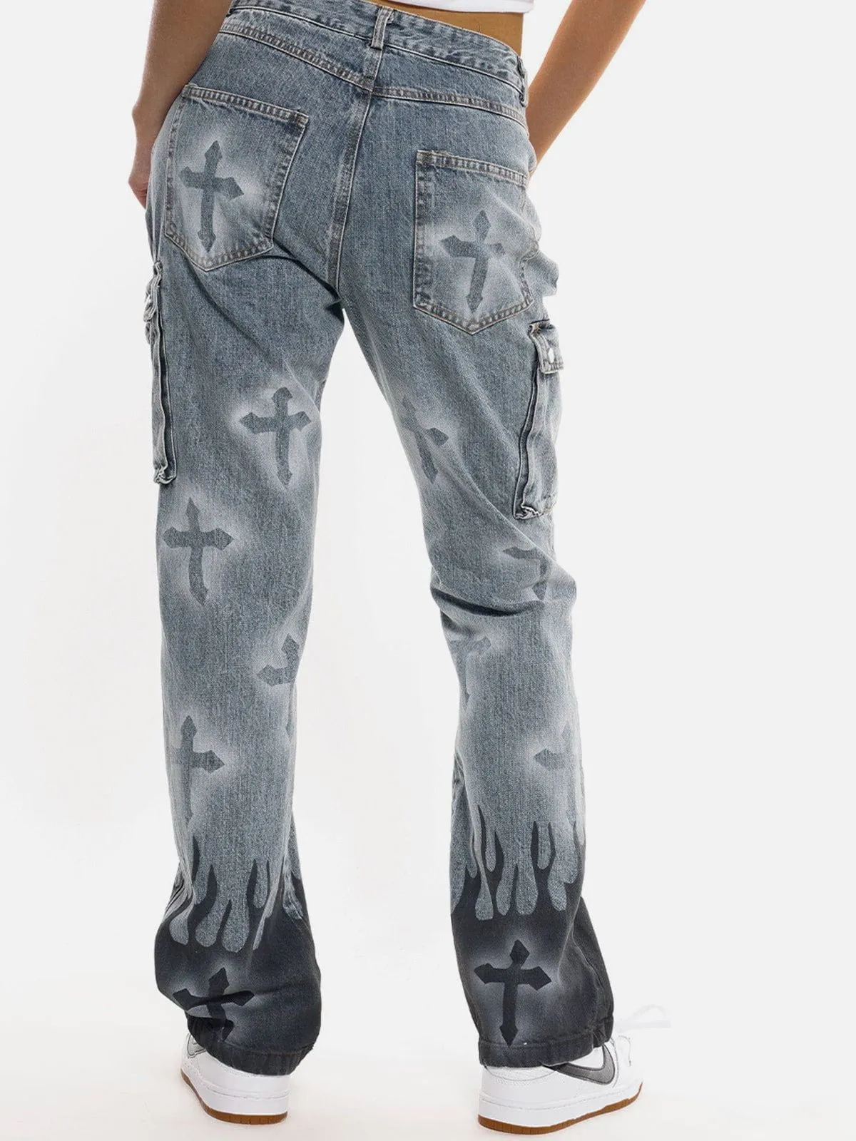 AlanBalen® - Flame & Cross Vibe Slim Jeans