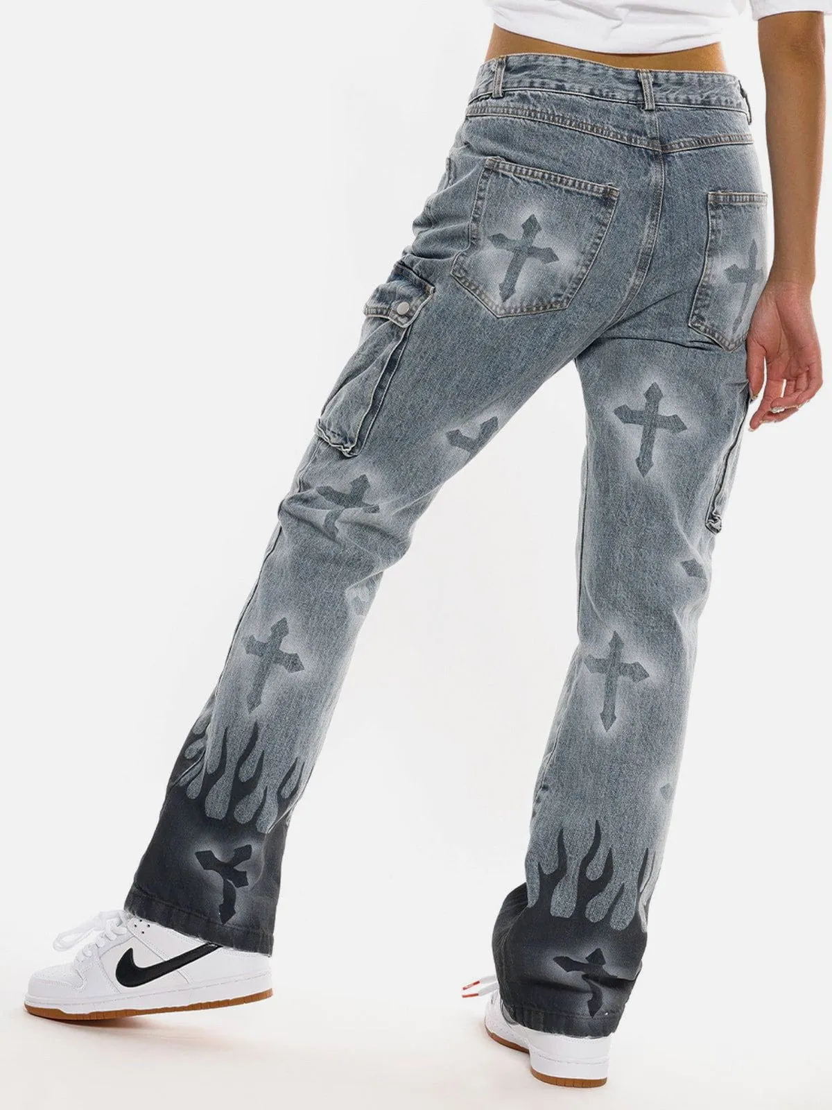 AlanBalen® - Flame & Cross Vibe Slim Jeans