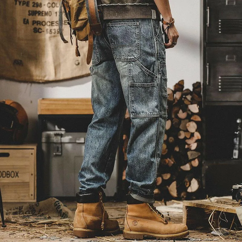 American Retro Loose Straight Hole Workwear P0885