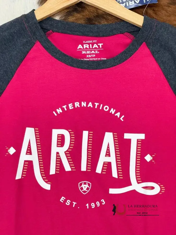 ARIAT WOMEN REAL LOOP BASEBALL LONG SLEEVE T-SHIRT