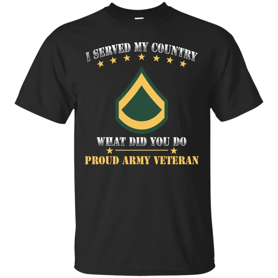 Army E-3 PFC E3 Private First Class Ranks Men Front T Shirt - Proud US Army Veteran