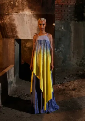 Asymmetric Sequin Draped Dress