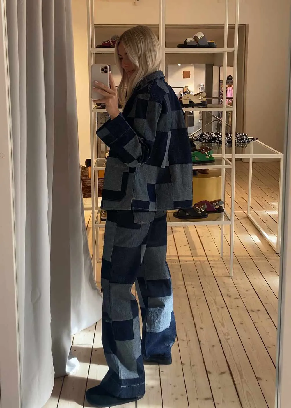 Augusta Patchwork Pant - Denim Blue