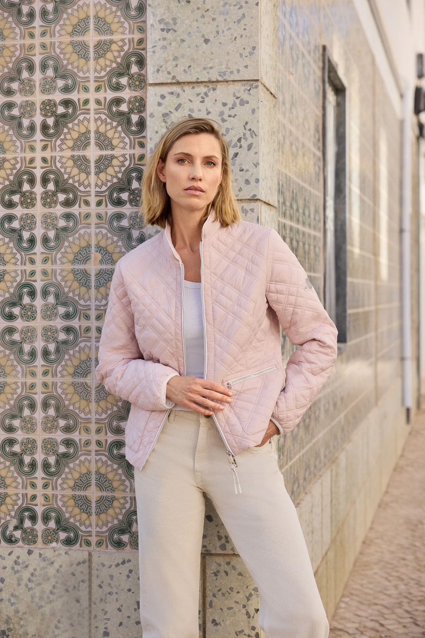 Barbara Lebek Quilted Contrast Zip Jacket