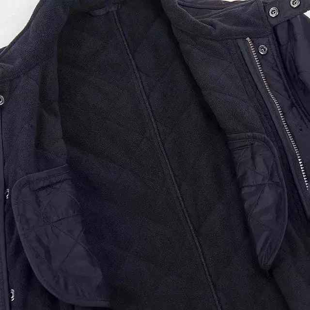 Barbour International Tourer Ariel Polar Quilted Jacket In Navy