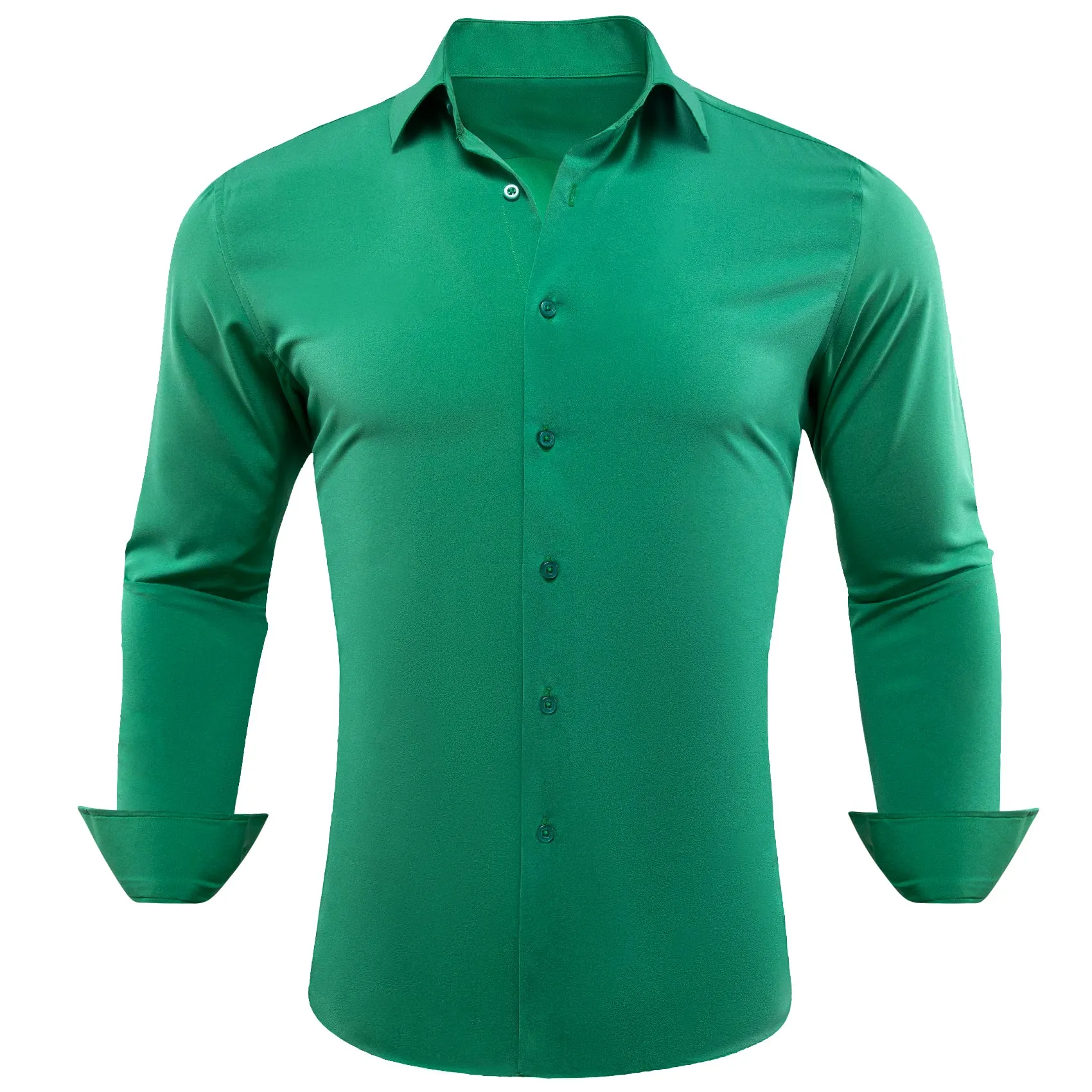 Barry.wang Seagreen Solid Silk Shirt