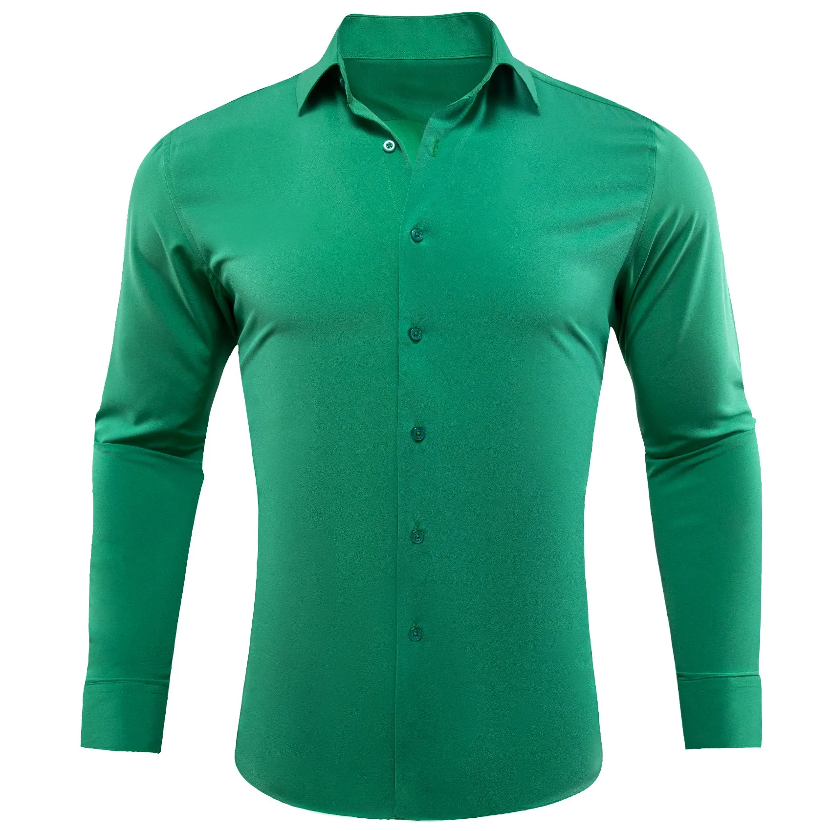 Barry.wang Seagreen Solid Silk Shirt
