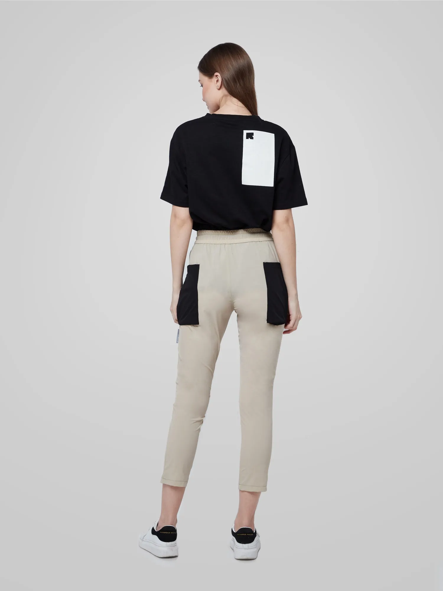 Beige Utilitarian Cargo Female Pants