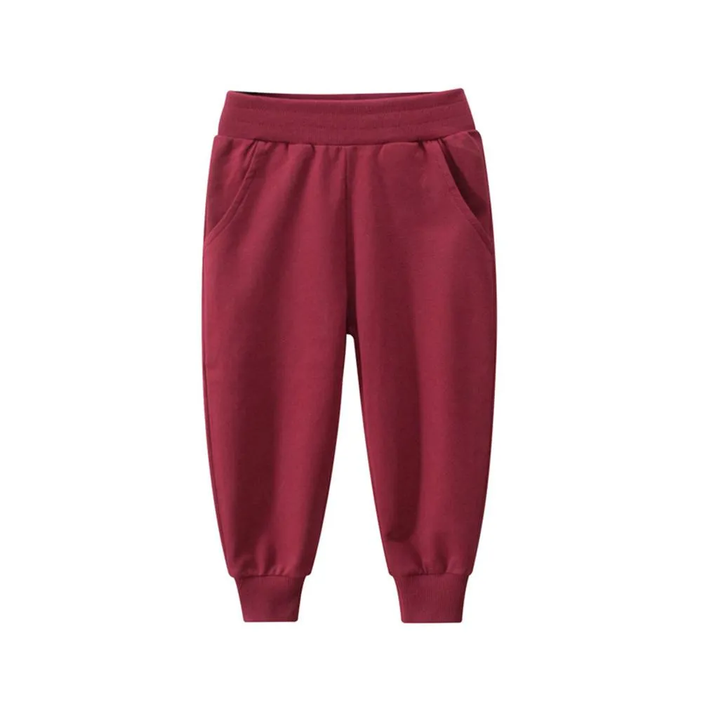 Boys Pocket Casual Solid Pants