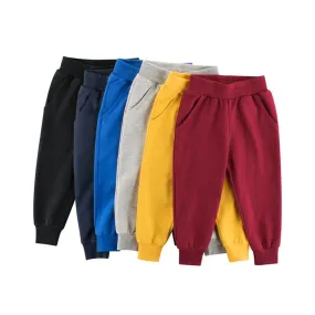 Boys Pocket Casual Solid Pants