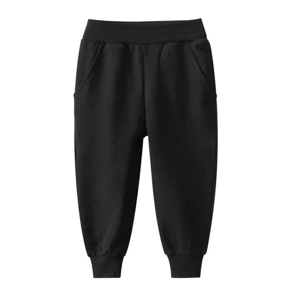 Boys Pocket Casual Solid Pants
