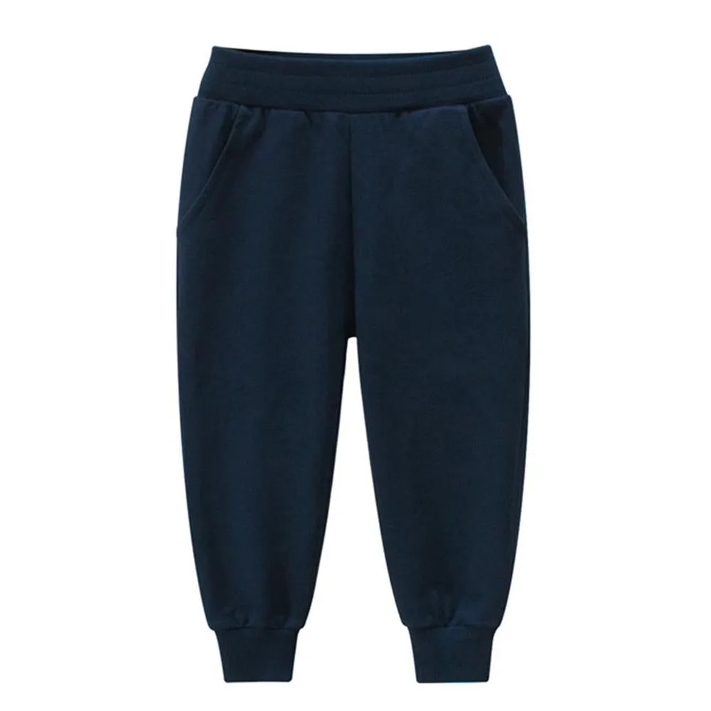 Boys Pocket Casual Solid Pants