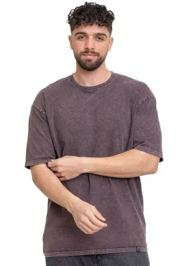 Brown Washed O-S Round T-Shirt