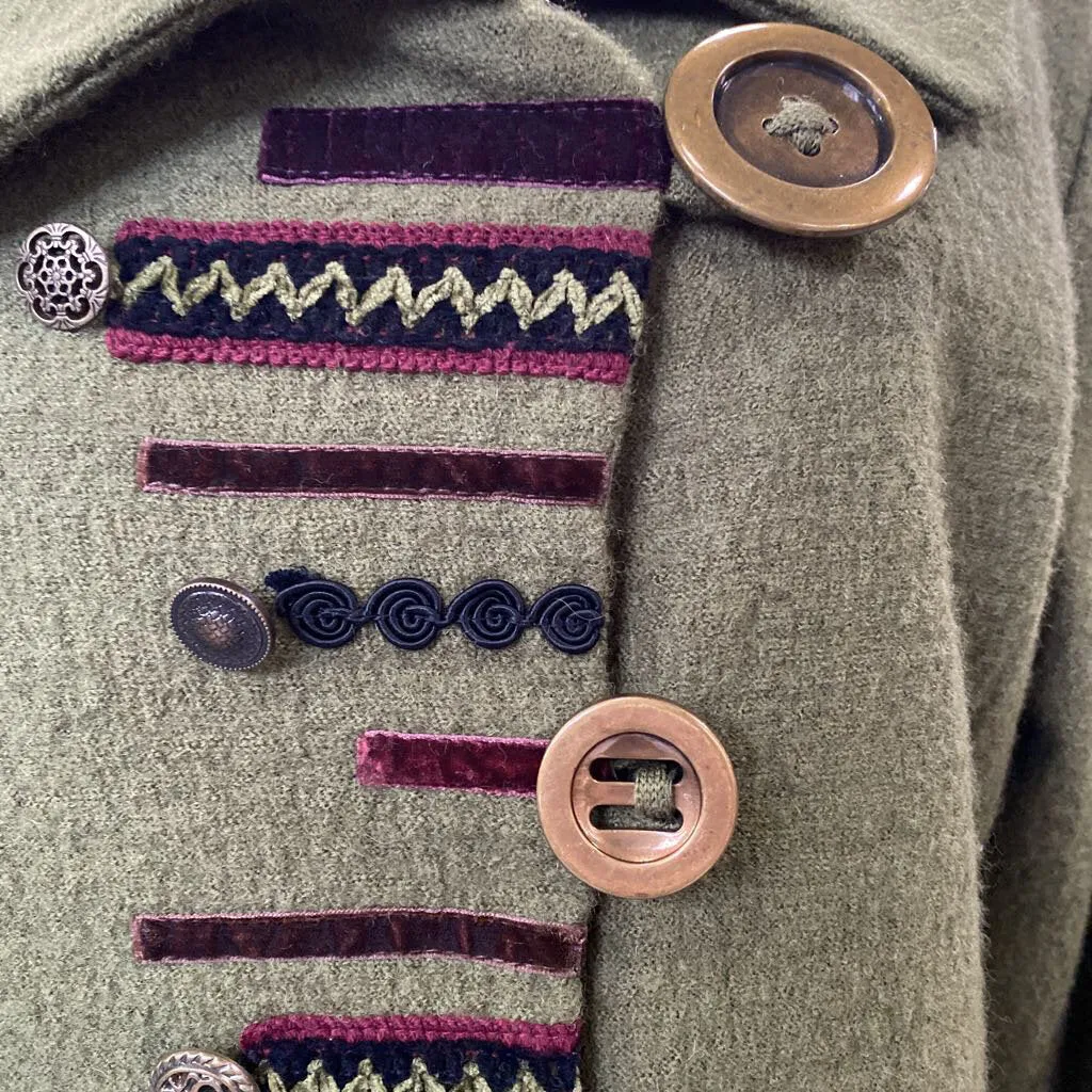Carson embellished boiled wool light jacket/blazer M