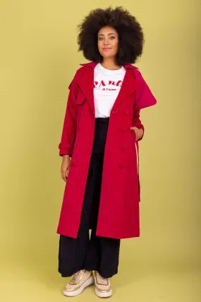 Charlo Amara Coard Cotton Trench Pink ch165