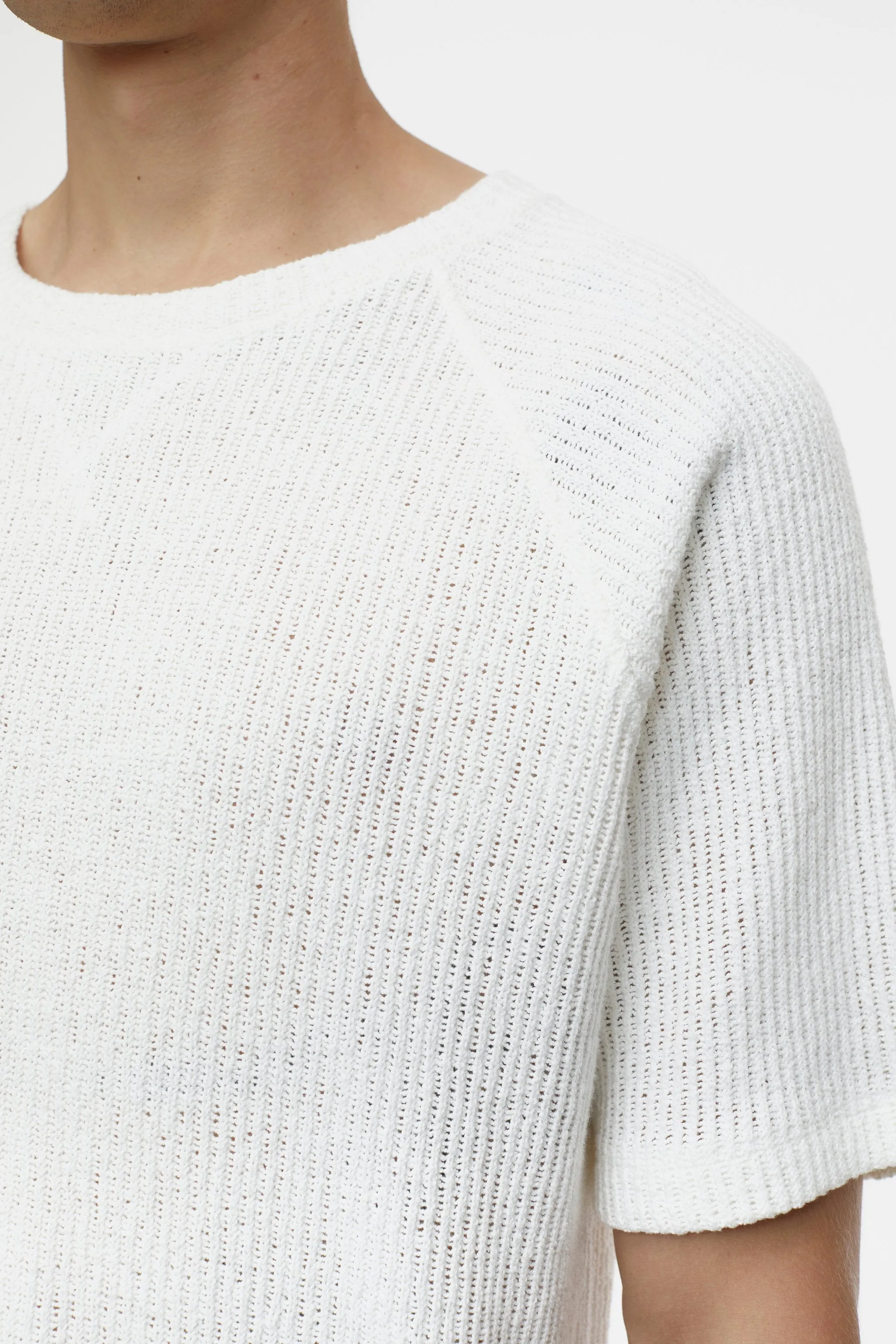 CLOSED MENS BOUCLÉ T-SHIRT - IVORY