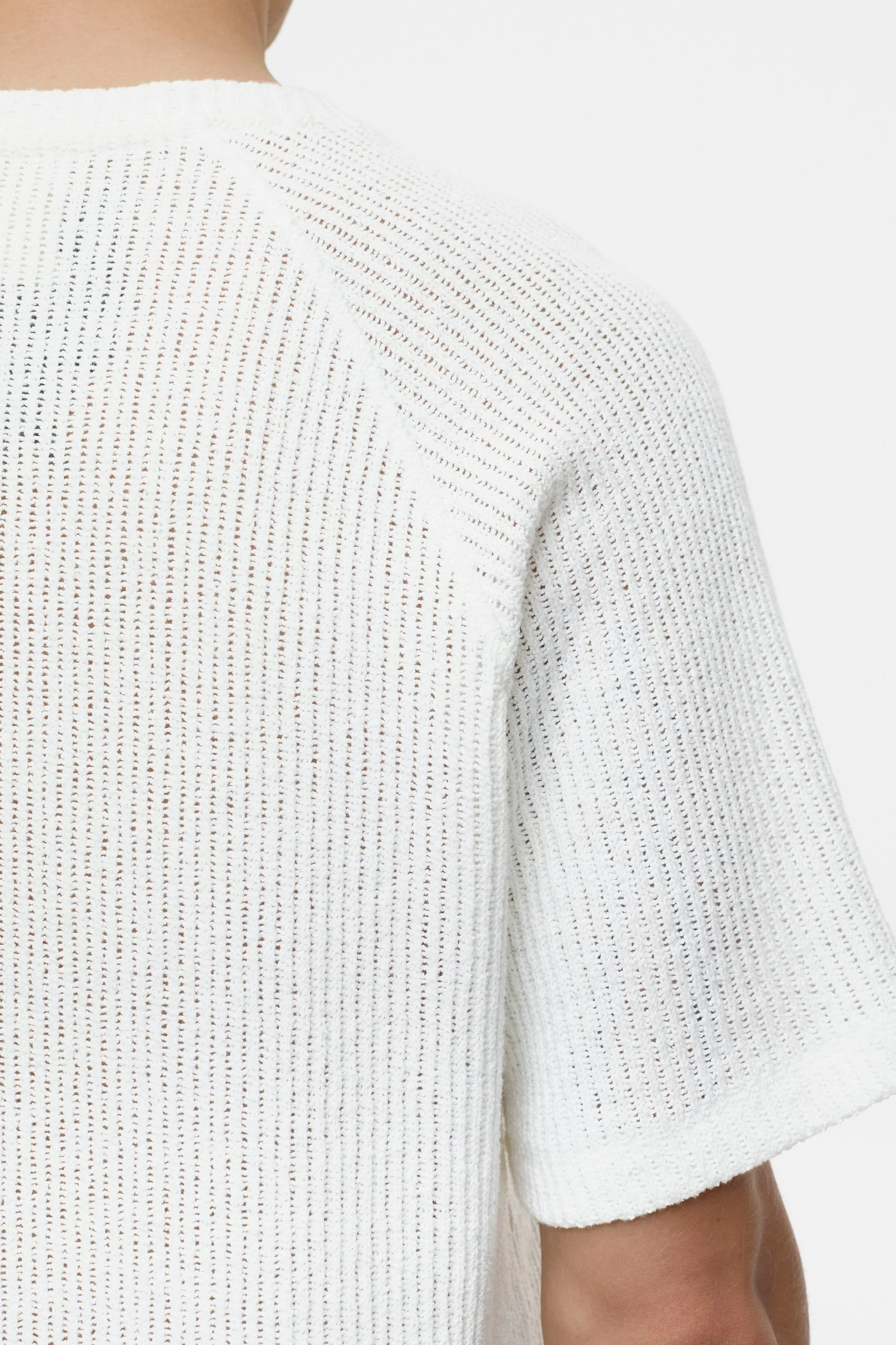 CLOSED MENS BOUCLÉ T-SHIRT - IVORY