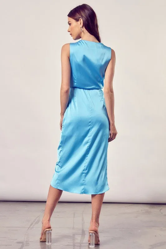 Copacabana Sleeveless V-Neck Wrap Dress