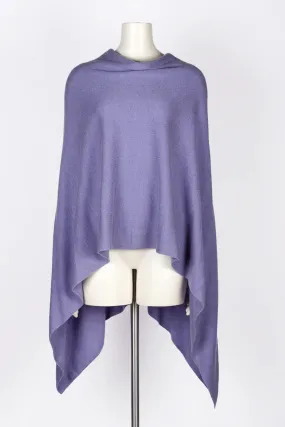 Dolma Cashmere Poncho - PERIWINKLE