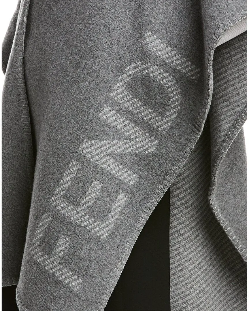 FENDI Logo Wool & Cashmere-Blend Poncho