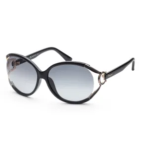 Ferragamo Unisex Fashion 61mm Shiny Black Sunglasses