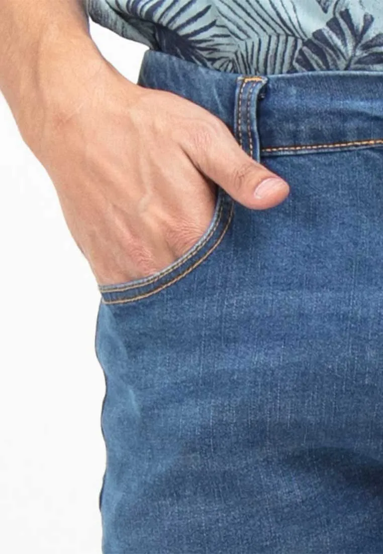 Forest Elastic Waist Stretchable Slim Fit Jeans Men Denim Jeans | Seluar Jeans Lelaki Slim Fit - 610203