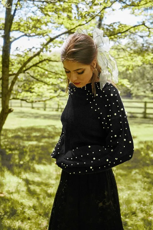 Forever Winter Pearl Sweater - black