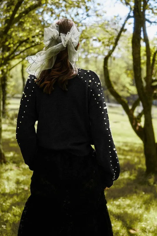 Forever Winter Pearl Sweater - black