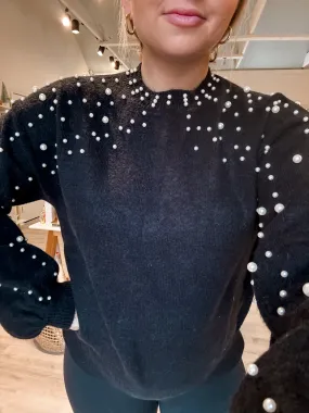 Forever Winter Pearl Sweater - black