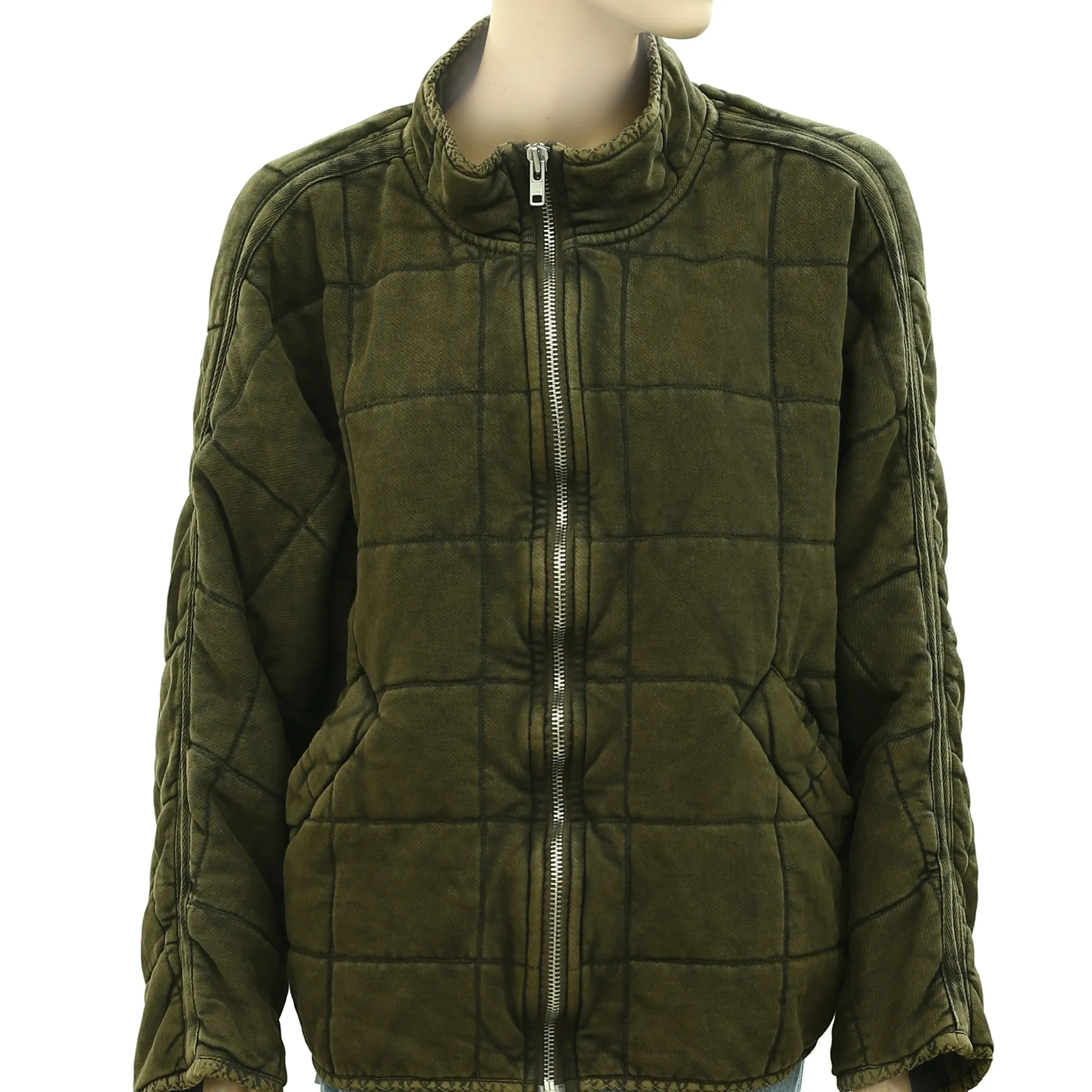Free People Dolman Quilted Knit Jacket Top