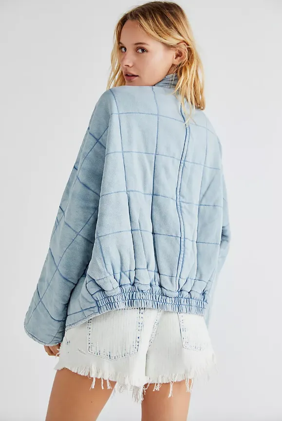Free People Dolman Quilted Knit Jacket Top