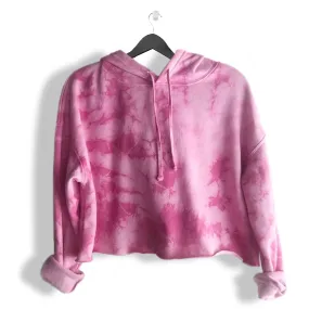 Fuchsia Tie Dye Cropped Hoodie