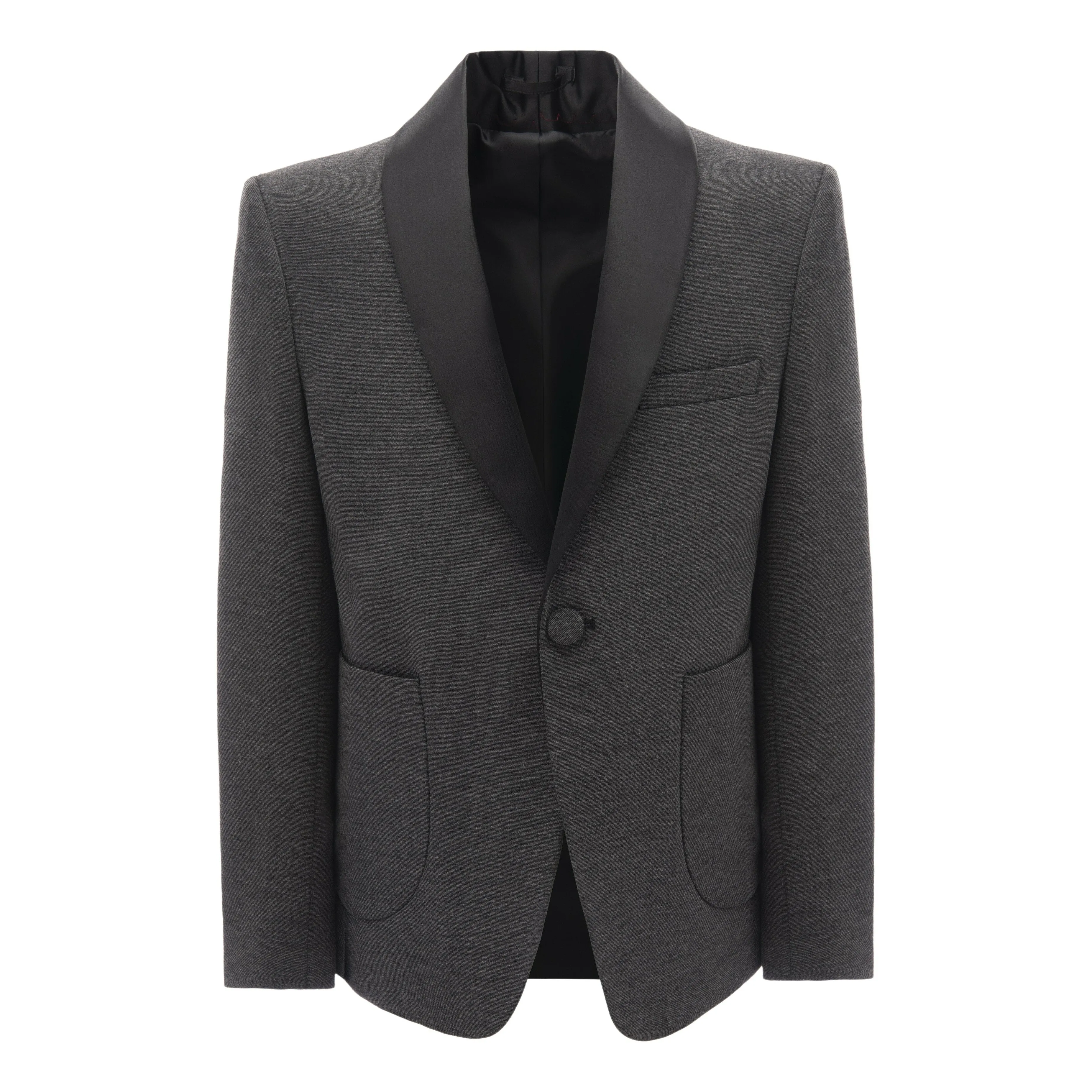 Gray Shawl Lapel Blazer