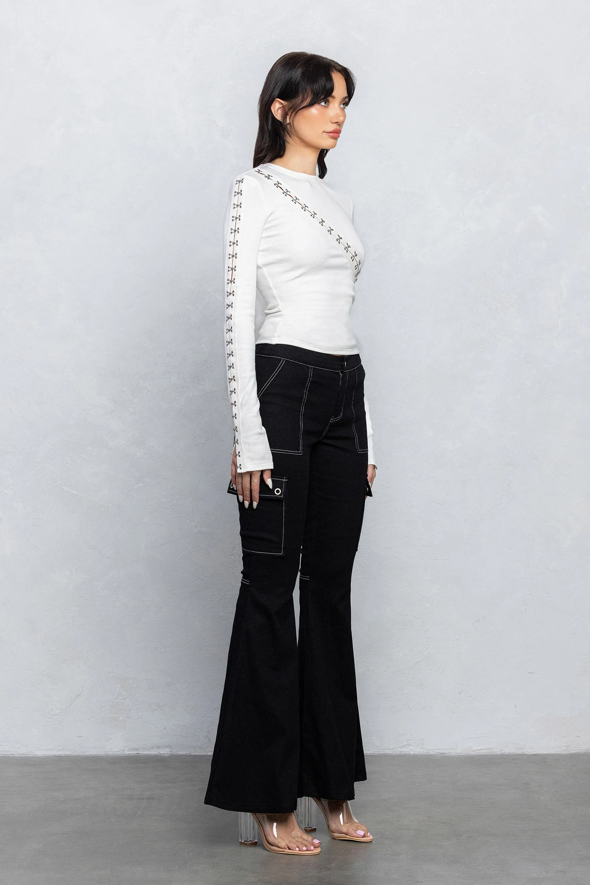 HALLE BELL BOTTOMS - BLACK