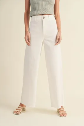 High Waist Wide Leg Cotton Pant