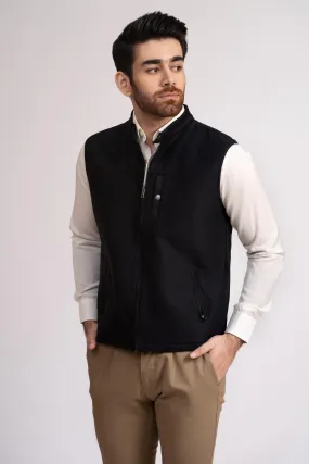 JACKET QUILTED SLEEVE LESS BLACK