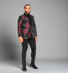 Jacquard Rose Half Panel Blazer