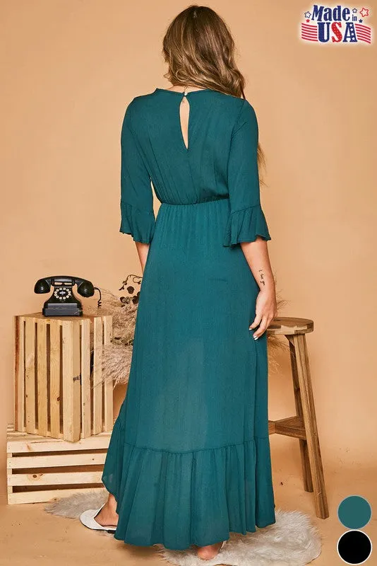 Jade Ruffle Maxi Dress