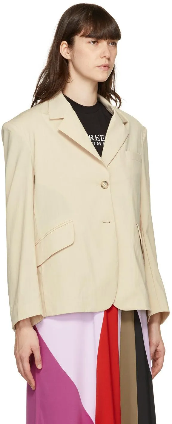 Kijun Beige Oversized Blazer
