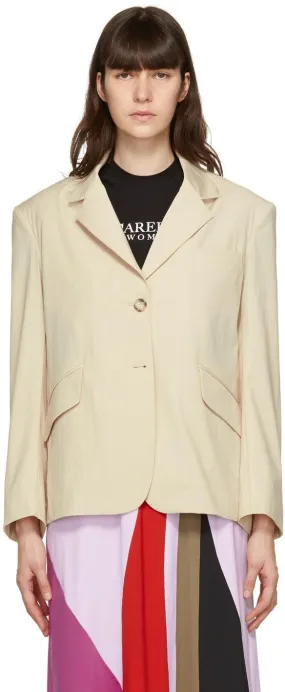 Kijun Beige Oversized Blazer