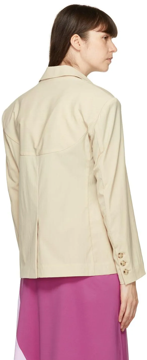 Kijun Beige Oversized Blazer
