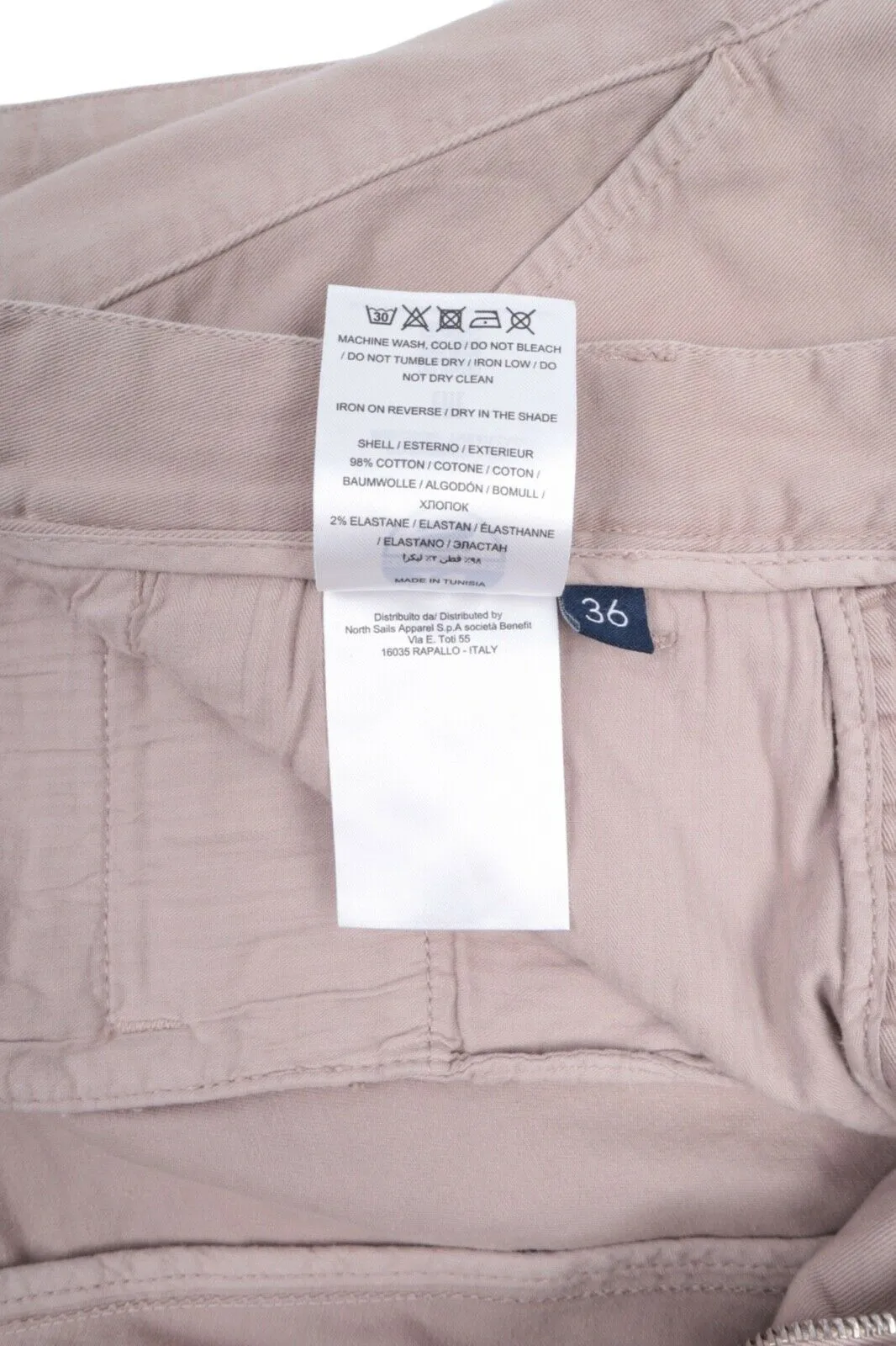 Men's NORTH SAILS Beige Cotton Military Cargo Pants Chino Trousers Size 36