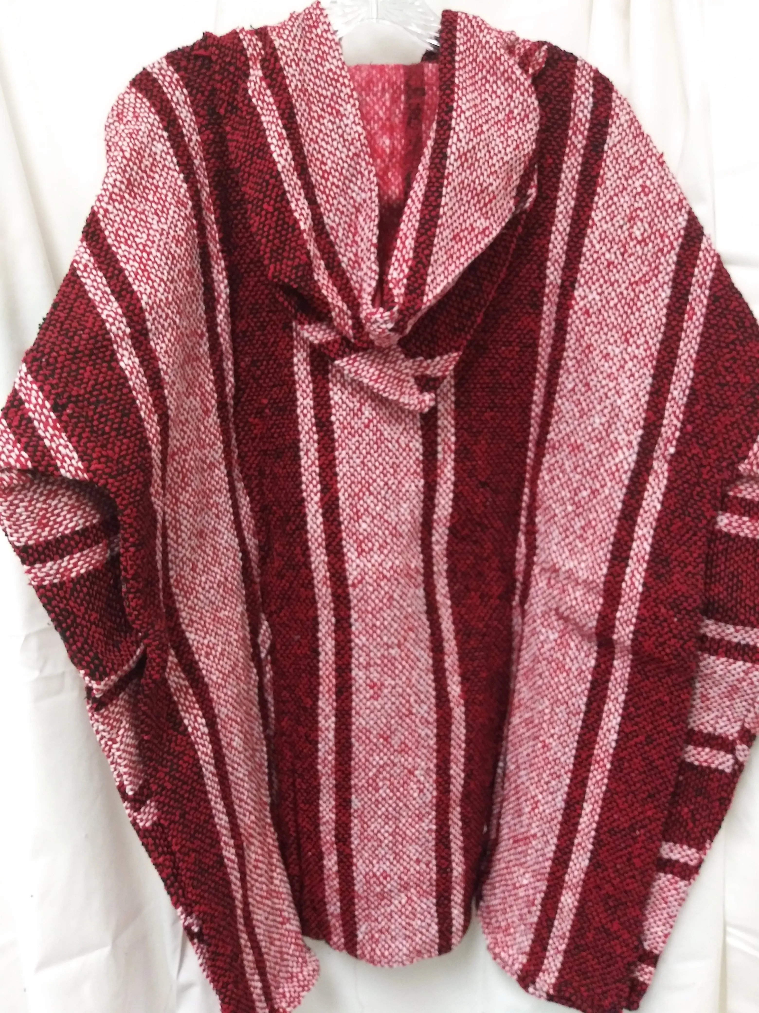 Mexican Poncho Pullover Baja Hoodie Red Sweatshirt  2X