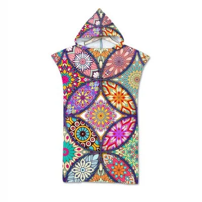Microfiber Hooded Bath Towel Cloak for Adults Women Bathrobe Bohemian Printed Swimming Beach Towels Surf Poncho Beachwear toalla