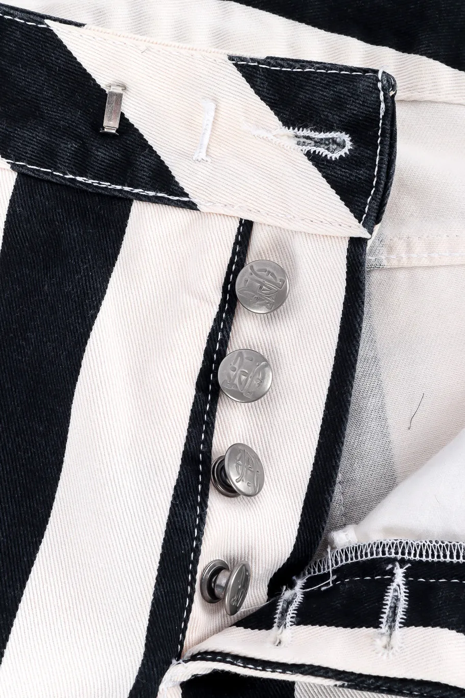 Mid Rise Striped Denim Pants