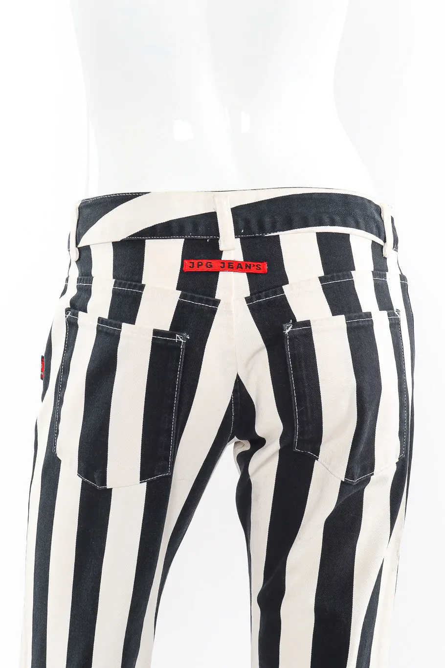 Mid Rise Striped Denim Pants