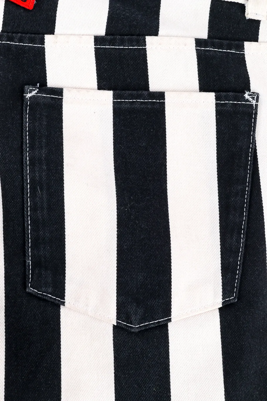 Mid Rise Striped Denim Pants
