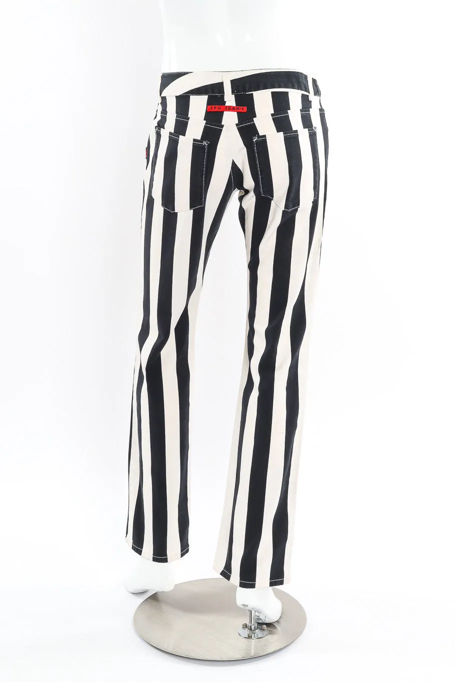 Mid Rise Striped Denim Pants